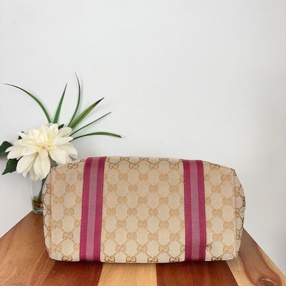 Pre-Owned Gucci Jolicoeur Tote GG Canvas Pink Beige - Picture 4 of 10